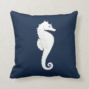 Navy Blue Nautical Throw Kissen Weißmeer Pferd
