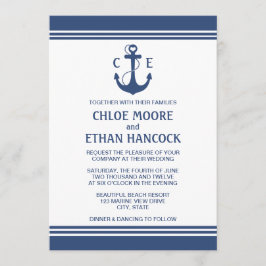 Navy Blue Nautical Wedding Einladungen