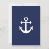 Navy Blue Nautical Wedding Einladungen (Rückseite)