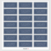 Navy Blue Nautical Wedding Guest Address Labels (Blatt)