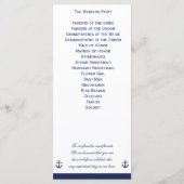 Navy Blue Nautical Wedding Programme (Rückseite)