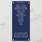 Navy Blue Nautical Wedding Programme (Rückseite)