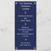 Navy Blue Nautical Wedding Programme (Vorderseite)