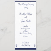 Navy Blue Nautical Wedding Programme (Vorderseite)