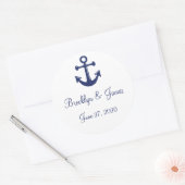 Navy Blue Nautical Wedding Stickers mit Anker (Umschlag)