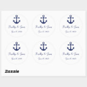 Navy Blue Nautical Wedding Stickers mit Anker (Blatt)