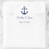 Navy Blue Nautical Wedding Stickers mit Anker (Tasche)