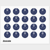 Navy Blue Nautical Wedding Stickers mit Anker (Blatt)