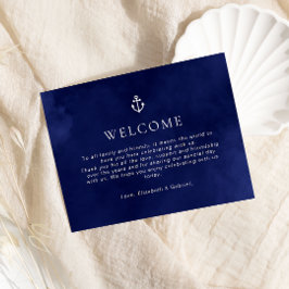 Navy Blue Nautical Wedding Timeline Enclosure Card Begleitkarte