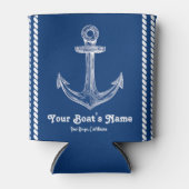 Navy Blue Nautical Willkommen bei Custom Boote Dosenkühler (Vorderseite)