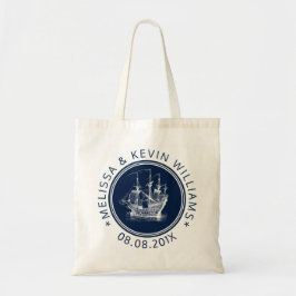 Navy Blue Nautical Wind Sailing Tragetasche