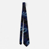 Navy Blue Neck Tie Gold Glitzer Marmor Krawatte (Rückseite)