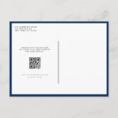 Navy Blue Nevada Staat Karte QR-Code Save the Date (Rückseite)