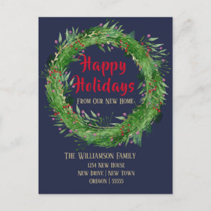 Navy Blue New Zuhause Happy Holiday Postcard Postkarte