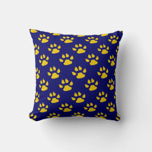 Navy Blue Niedlich Paw Muster Print Kissen