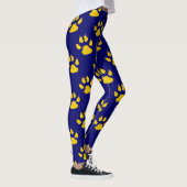 Navy Blue Niedlich Paw Muster Print Leggings (Rechts)
