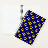 Navy Blue Niedlich Paw Muster Print Notizblock (Innen)