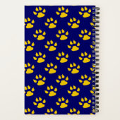 Navy Blue Niedlich Paw Muster Print Notizblock (Rückseite)