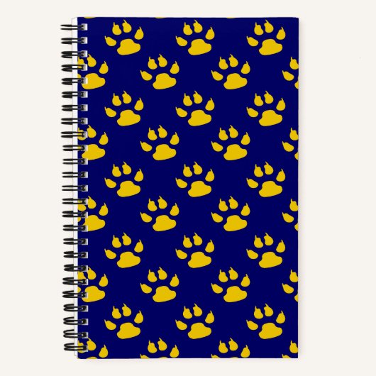 Navy Blue Niedlich Paw Muster Print Notizblock (Vorderseite)