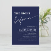 Navy Blue Night Before Probe Dinner Einladung (Stehend Vorderseite)