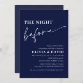 Navy Blue Night Before Probe Dinner Einladung (Vorne/Hinten)