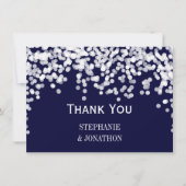 Navy Blue Night Lights Star Lights Dankeskarte (Vorderseite)