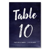 Navy Blue Night Sky Wedding Tischnummer (Vorderseite)