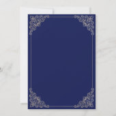 Navy Blue Nikah Islamische Hochzeit Einladung (Rückseite)