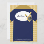 Navy Blue nimmt am Team Bowling Birthday Party tei Einladung (Rückseite)