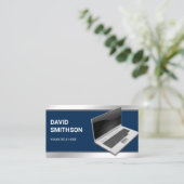 Navy Blue Notebook PC-Reparaturtechniker Visitenkarte (Stehend Vorderseite)