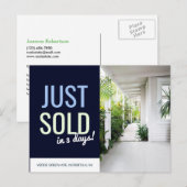 Navy Blue Nur verkaufte echte Anwesen-Anzeigenvorl Postkarte (Vorne/Hinten)