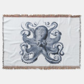 Navy Blue Octopus Illustration von Ernst Haeckel Decke (Vorderseite)