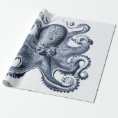 Navy Blue Octopus Illustration von Ernst Haeckel Geschenkpapier (Ungerollt)