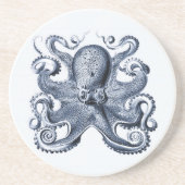 Navy Blue Octopus Illustration von Ernst Haeckel Getränkeuntersetzer (Vorne)