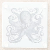 Navy Blue Octopus Illustration von Ernst Haeckel Glasuntersetzer (Rückseite)