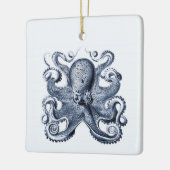 Navy Blue Octopus Illustration von Ernst Haeckel Keramikornament (Links)