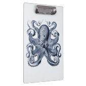 Navy Blue Octopus Illustration von Ernst Haeckel Klemmbrett (Rechts)