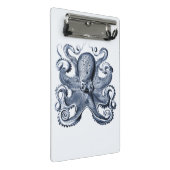 Navy Blue Octopus Illustration von Ernst Haeckel Mini Klemmbrett (Schrägansicht)