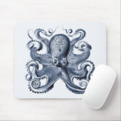 Navy Blue Octopus Illustration von Ernst Haeckel Mousepad (Mit Mouse)