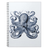 Navy Blue Octopus Illustration von Ernst Haeckel Notizblock (Vorderseite)