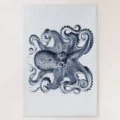 Navy Blue Octopus Illustration von Ernst Haeckel Puzzle (Vertikal)