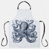 Navy Blue Octopus Illustration von Ernst Haeckel Schürze (Vorderseite)