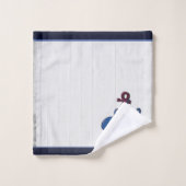 Navy Blue Octopus Küste Weißes Holz Nautical Ba Badhandtuch Set (Waschlappen)