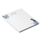 Navy Blue Octopus Personalisiert Notizblock (angewinkelt)