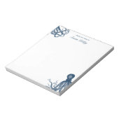 Navy Blue Octopus Personalisiert Notizblock (Rotiert)
