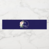 Navy Blue Oh Baby Water Flasche Wasserflaschenetikett (Einzelnes Label)