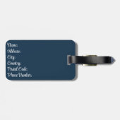 Navy-Blue-Oktopus-Seemaschine Gepäckanhänger (Rückseite horizontal)