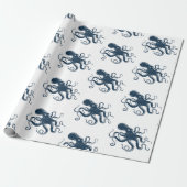 Navy-Blue-Oktopus-Seemaschine Geschenkpapier (Ungerollt)