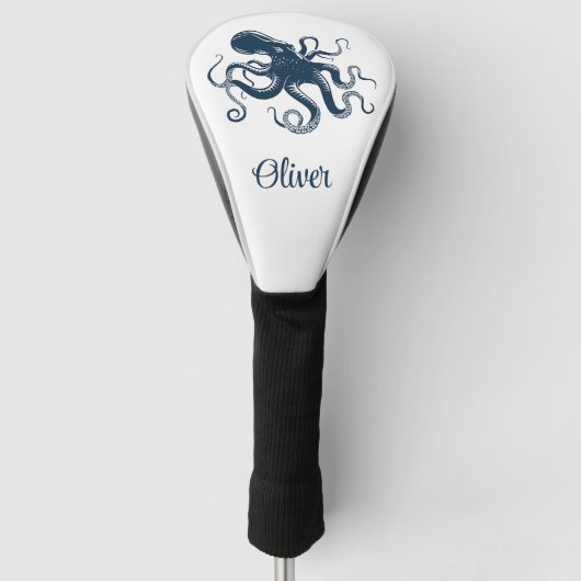 Navy-Blue-Oktopus-Seemaschine Golf Headcover (Vorderseite)