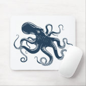 Navy-Blue-Oktopus-Seemaschine Mousepad (Mit Mouse)